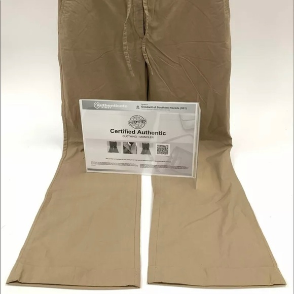 MONCLER 💯% authentic khaki drawstring pants WOW - Picture 1 of 4